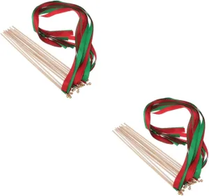 and Celebrations Send-off Props and Cheer Accessories Toyvian 60pcs debris rugged sorghum Fairy Wands with Ribbon Streamers for Parties Weddings 
