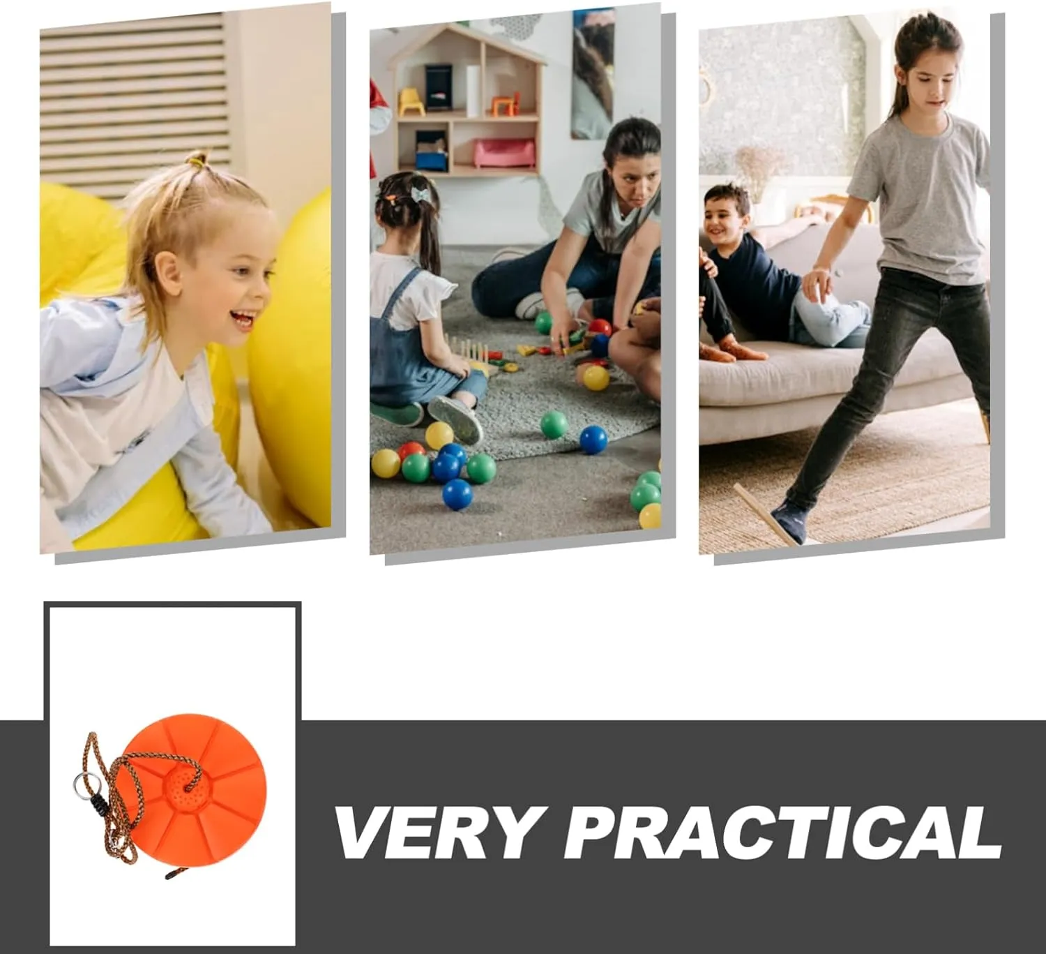 and Girls Portable Hanging Swing for Backyard Garden Easy Installation Enhances Coordination Parent Bonding Suitable for All Seasons seminar Outdoor Plastic Swing Disc for Boys 