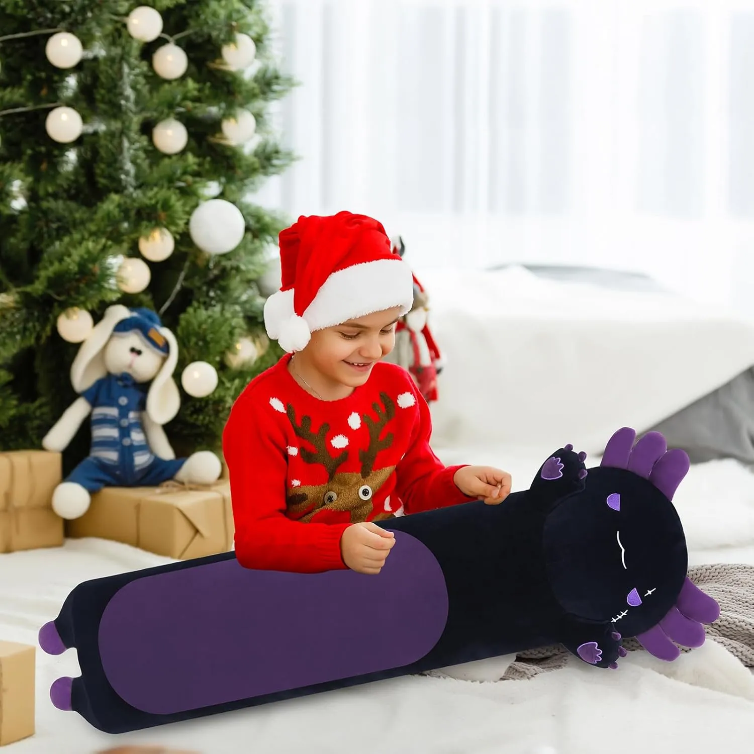 and Girls(Purple,110cm/43.3in) 43.3in Long Plush Axolotl quarry pilot Toy Stuffed Animal Axolotl Plush Toy Pillow Gift for Kids 