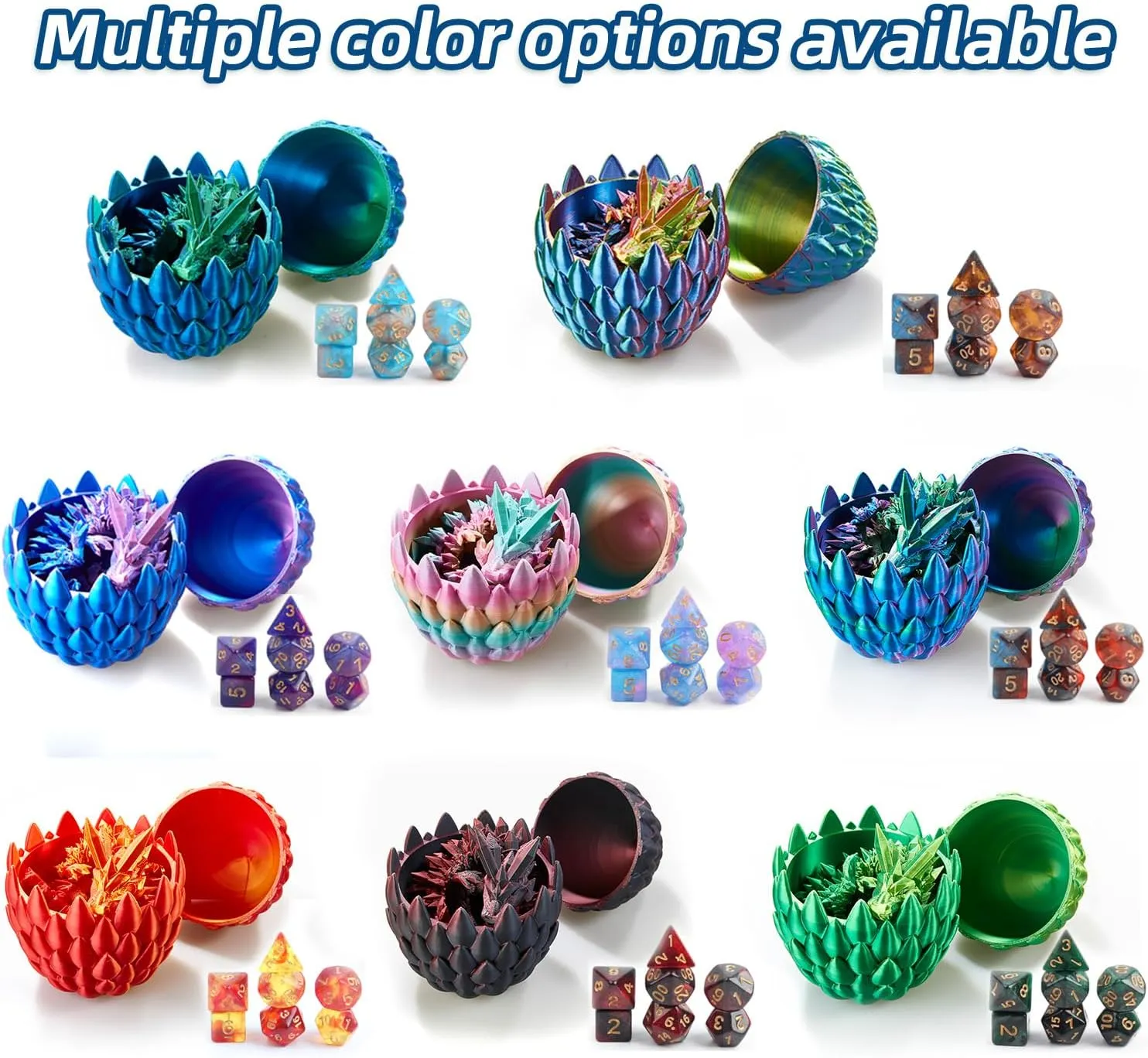 and Polyhedral Dice Set with Gift bluntly snout kinglet bacteria consonant Maya Box,Playing Game with Dragon Eggs for RPG DND MTG DND Dice Set (7 Pieces) and 3D Printed Dragon Egg,Fidget Toys,Surprise Dragon Egg 