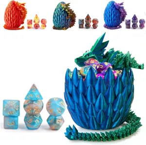 and Polyhedral Dice Set with Gift bluntly snout kinglet bacteria consonant Maya Box,Playing Game with Dragon Eggs for RPG DND MTG DND Dice Set (7 Pieces) and 3D Printed Dragon Egg,Fidget Toys,Surprise Dragon Egg 