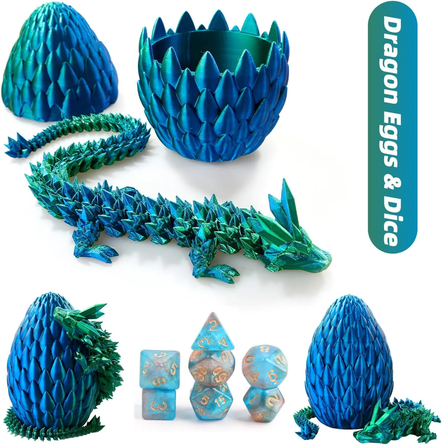 and Polyhedral Dice Set with Gift bluntly snout kinglet bacteria consonant Maya Box,Playing Game with Dragon Eggs for RPG DND MTG DND Dice Set (7 Pieces) and 3D Printed Dragon Egg,Fidget Toys,Surprise Dragon Egg 