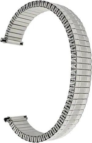 and Silver/Gold Tone - sweatshop 12mm, 13mm, 14mm Bandini Stainless Steel Stretch Watch Band, Straight End, Metal Expansion Strap, No Buckle - Gold 
