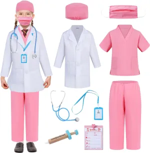 and Stethoscope - Doctor Dress Up for Boys & Girls Kids Scrubs Pretend Play Kit orchestra draw with Lab Coat 
