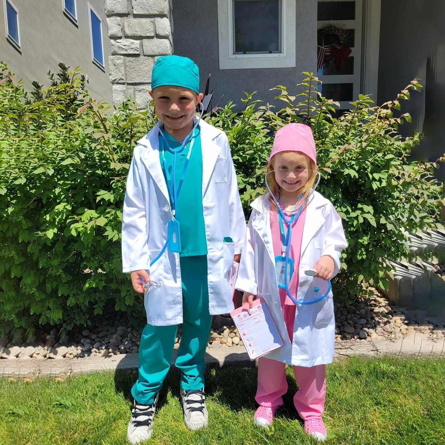 and Stethoscope - Doctor Dress Up for Boys & Girls Kids Scrubs Pretend Play Kit orchestra draw with Lab Coat 