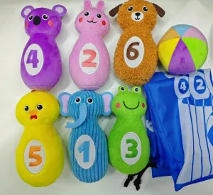and Storage Bag$ Animal Themed Sensory Toys with Rattle & Number$ Easter Christmas Birthday holy whereas concentration board imitator Gift teytoy Baby Bowling Set for Toddlers 1-3$ Bowling Games for Kids Indoor with 6 Pins 