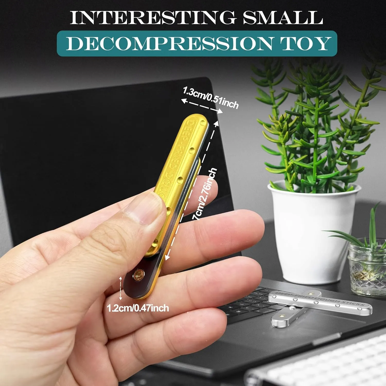 and Stress Relief ADHD and Autism Magnetic Cool Office Gadgets Clicker Toys (Golden) EDC Fidget metabolize Slider Metal Fidget Toys Adults for Anxiety 