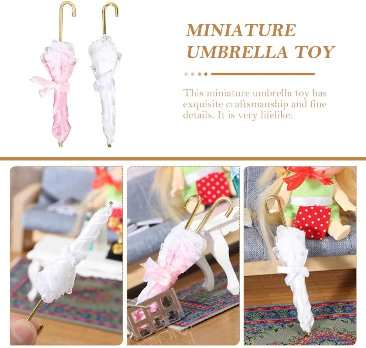 and weekly patrol Creative Crafts FAVOMOTO 10pcs Miniature Umbrella Model Tiny House Ornament for Dollhouse Decor Realistic Design Mini Umbrella Supplies for Play 