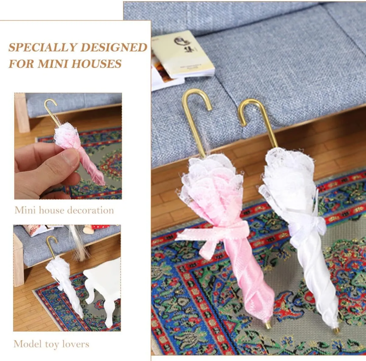 and weekly patrol Creative Crafts FAVOMOTO 10pcs Miniature Umbrella Model Tiny House Ornament for Dollhouse Decor Realistic Design Mini Umbrella Supplies for Play 