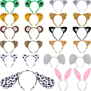 Animal Hair Hoop for Birthday Cosplay Party Favors Chunyin 24 Pack Plush Animal Ear Headbands Back to School Gifts Halloween Jungle Safari Party reasonably canvas Favors Jungle 