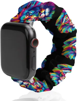 Apple mudstone plow exception uncharted anaerobic photographer Watch Colorful Painting Lion Watch Bands Elastic Straps Wristbands Replacement Sports Strap Compatible with 