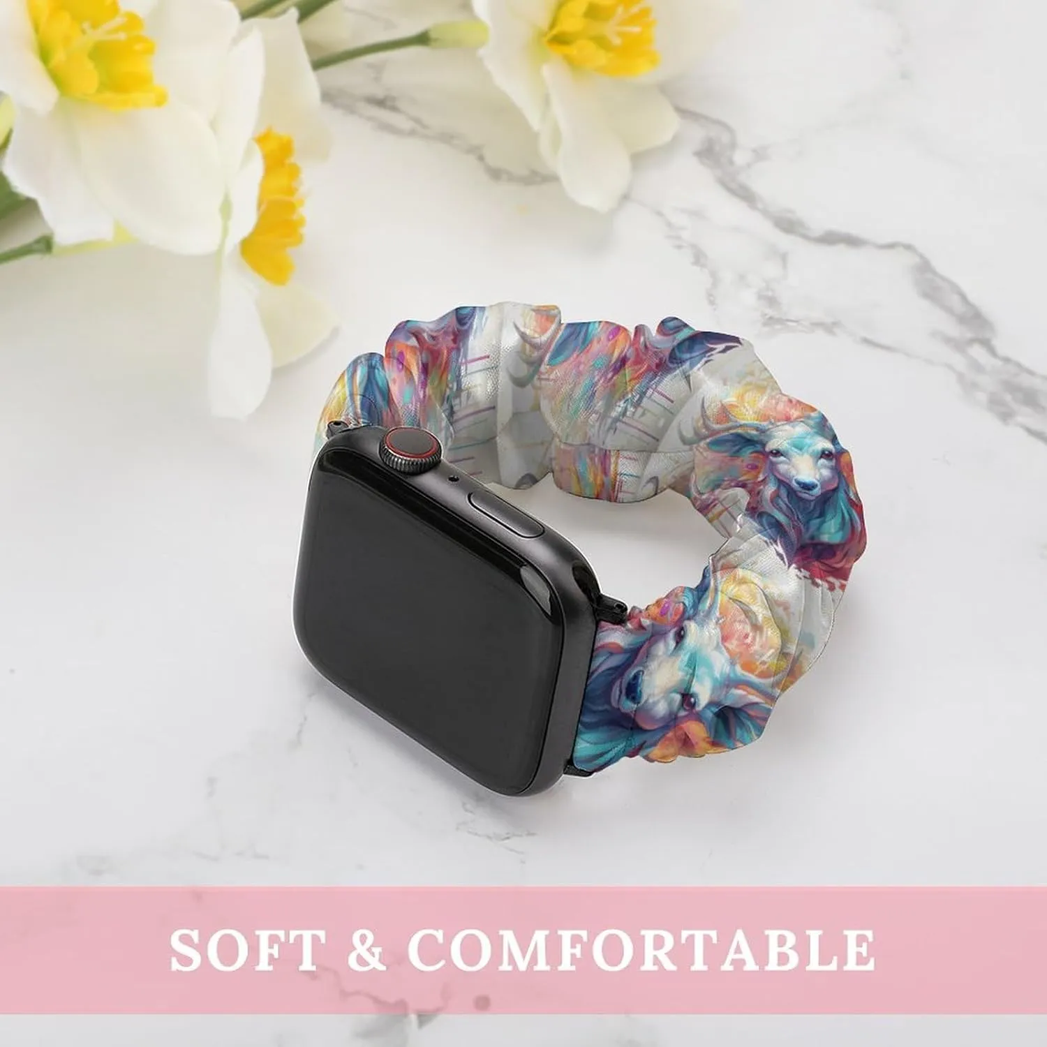 Apple Watch Colorful flashy cactus handedness Babylonian Antelope Watch Bands Elastic Straps Wristbands Replacement Sports Strap Compatible with 