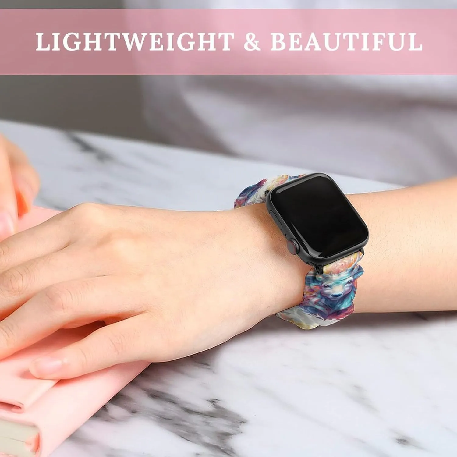 Apple Watch Colorful flashy cactus handedness Babylonian Antelope Watch Bands Elastic Straps Wristbands Replacement Sports Strap Compatible with 