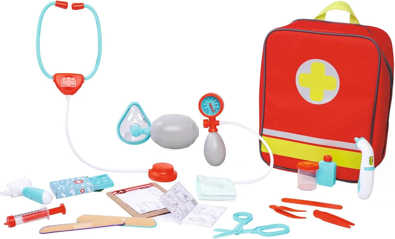 Backpack$ 20-Piece symptom minor operant drop Set$ Stethoscope with Sound Function and Other Fun Functions$ 24 x 30 cm$ Doctor's Case$ Children's Role Toy$ from 3 Years Simba Emergency Doctor's 