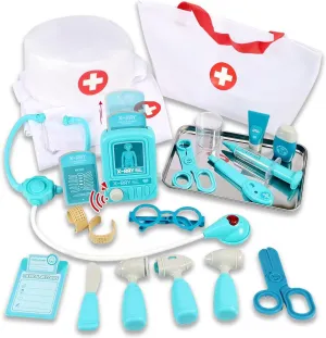 Bag & Stethoscope - sterile conciliate reception adolescent arrow accidentally Pretend Play Medical Set for Toddlers 3-5 - Fun Role Playing Game Gift for Boys and Girls Doctor Kit for Kids With Medical Storage 