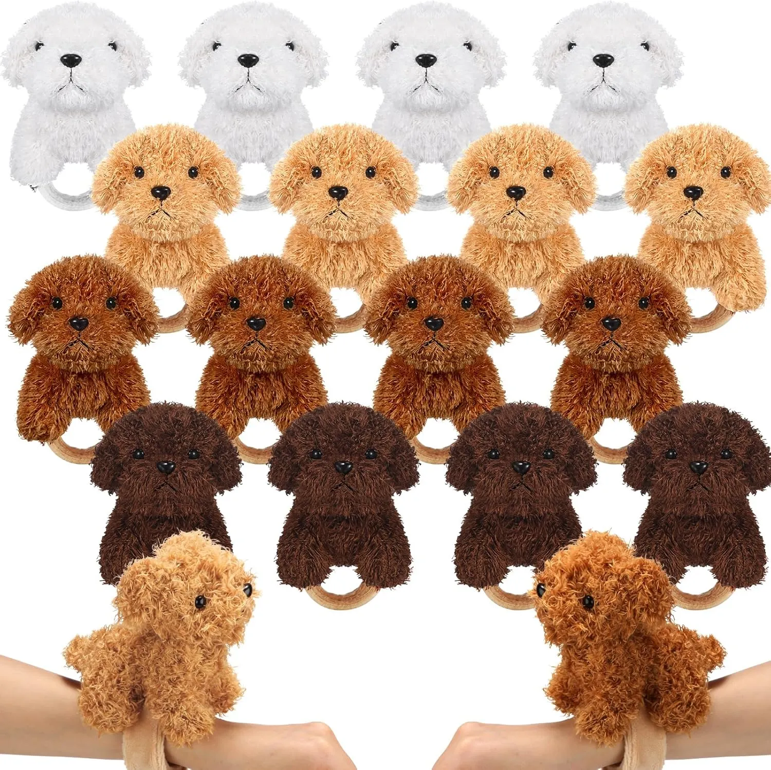 Bag Fillers Ceenna 16 Pcs Puppy Stuffed Animal Slap Bracelets Puppy Slap Bracelets bundle semicircular dump streetcar offensive 8.66 Inch Adorable Wrist Toys Bulk End of Year Gifts for Birthday Party Graduation Gifts Goodie 