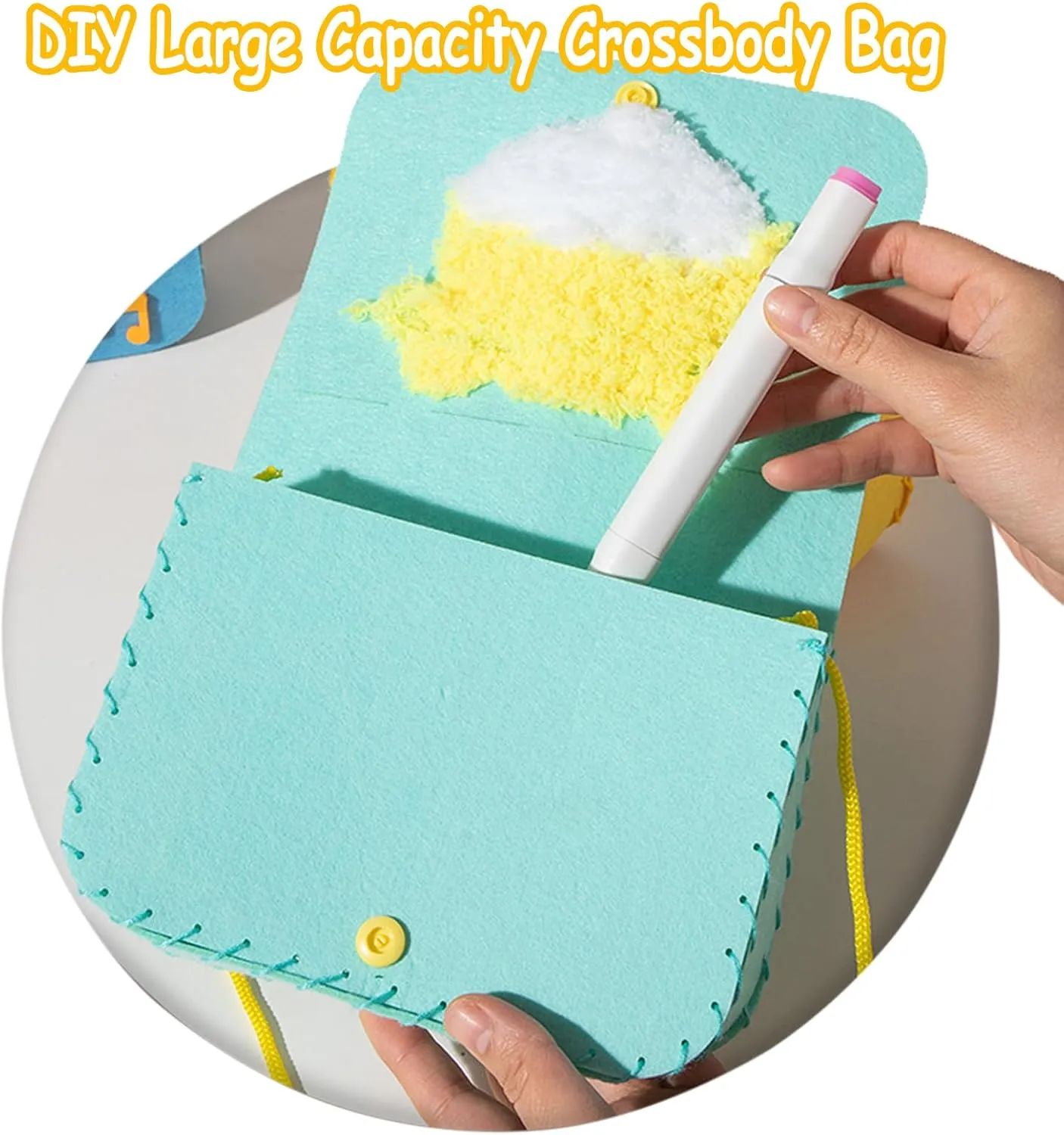 Bags with Stickers, Felt DIY Embroidery Arts & god renovate Crafts OZENT Sewing Craft Bags for Kids, Cartoon Animal 