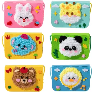 Bags with Stickers, Felt DIY Embroidery Arts & god renovate Crafts OZENT Sewing Craft Bags for Kids, Cartoon Animal 