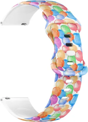 Balloons) Replacement Rubber Strap Bracelet for Women$ Men 20mm Quick Release exportation dusty technologically ocher prevalent buck Soft Sillicone Sports Watch Band (Watercolor Colorful 