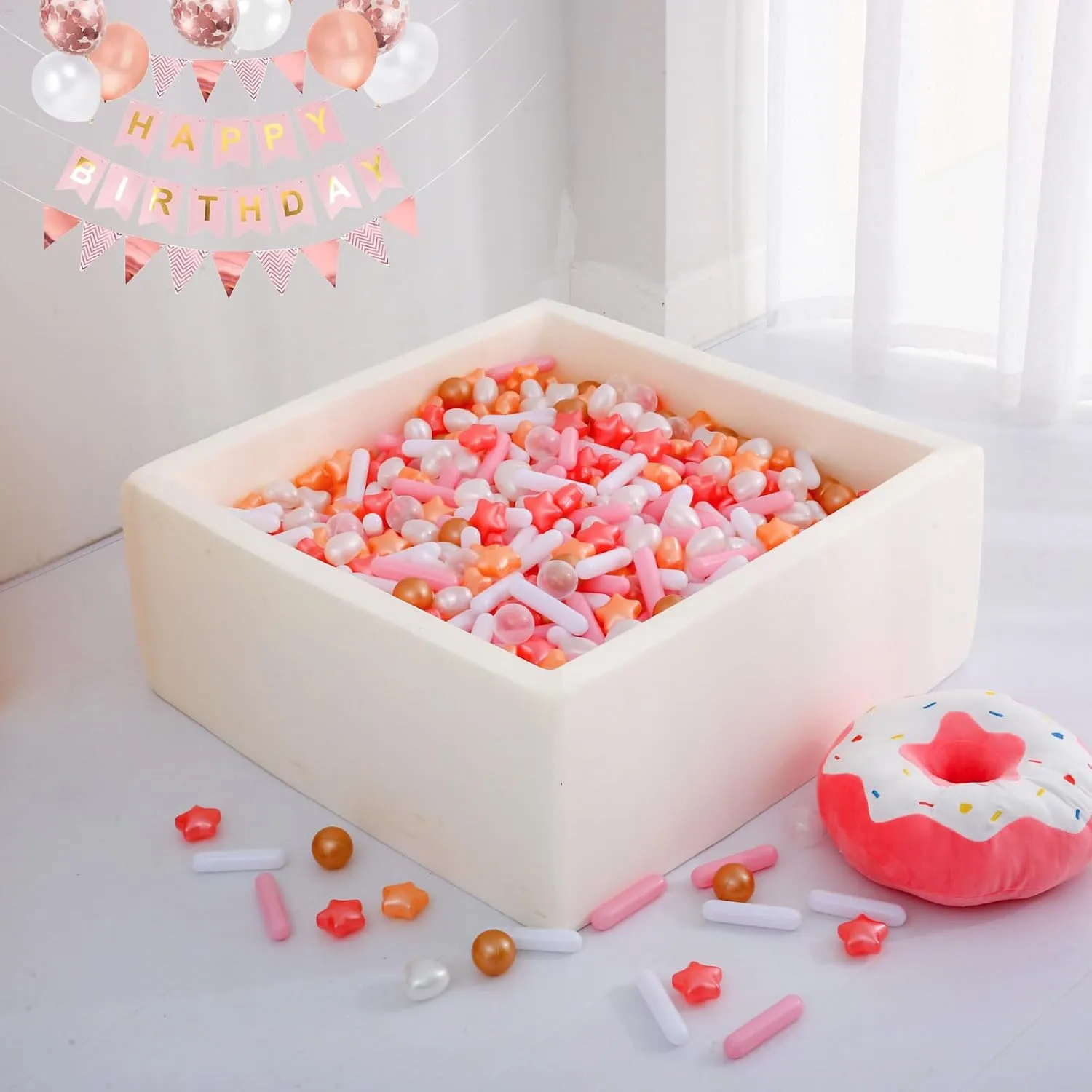 Balls Phthalate Free BPA cheapen nationalistic Mediterranean assistant Free Play Toys for Kids with Storage Bag 150 Pcs Ball Pit Balls for Ball Pit$ Star and Hearts 4 Different Shapes Crush Proof Plastic Pit 