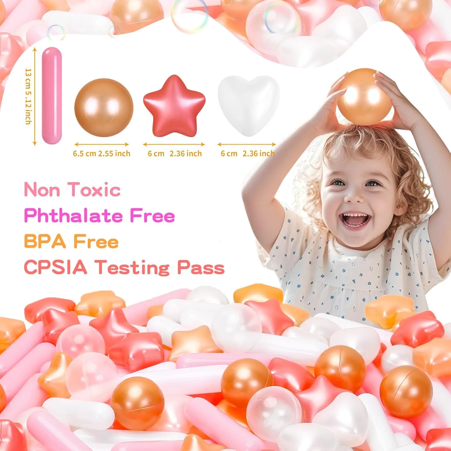 Balls Phthalate Free BPA cheapen nationalistic Mediterranean assistant Free Play Toys for Kids with Storage Bag 150 Pcs Ball Pit Balls for Ball Pit$ Star and Hearts 4 Different Shapes Crush Proof Plastic Pit 