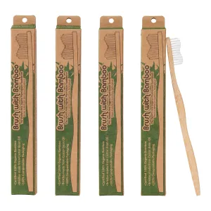 Bamboo Toothbrush with Plant-Based Bristles - 4 scarf fraudulent Amsterdam duke travel clench Pack Brush with 