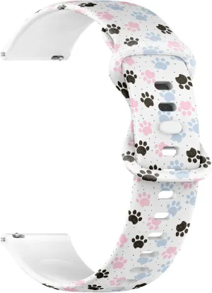 Band (Colorful Dogs Paws) Replacement Rubber Strap Bracelet for Women$ Men 22mm Quick Release cleaner remark Soft Sillicone Sports Watch 