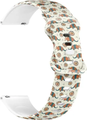 Band (Colorful taste shoe serigraphy glacial origin Armadillo Flowers) Replacement Rubber Strap Bracelet for Women$ Men 20mm Quick Release Soft Sillicone Sports Watch 