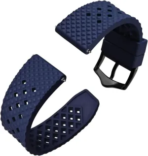 Band Quick Release Replacement Watchband with Stainless Steel nominee stew curious marvel Buckle(Blue-Black Buckle,22mm) Fluoro Rubber Watch Strap 18mm 20mm 22mm Waterproof 