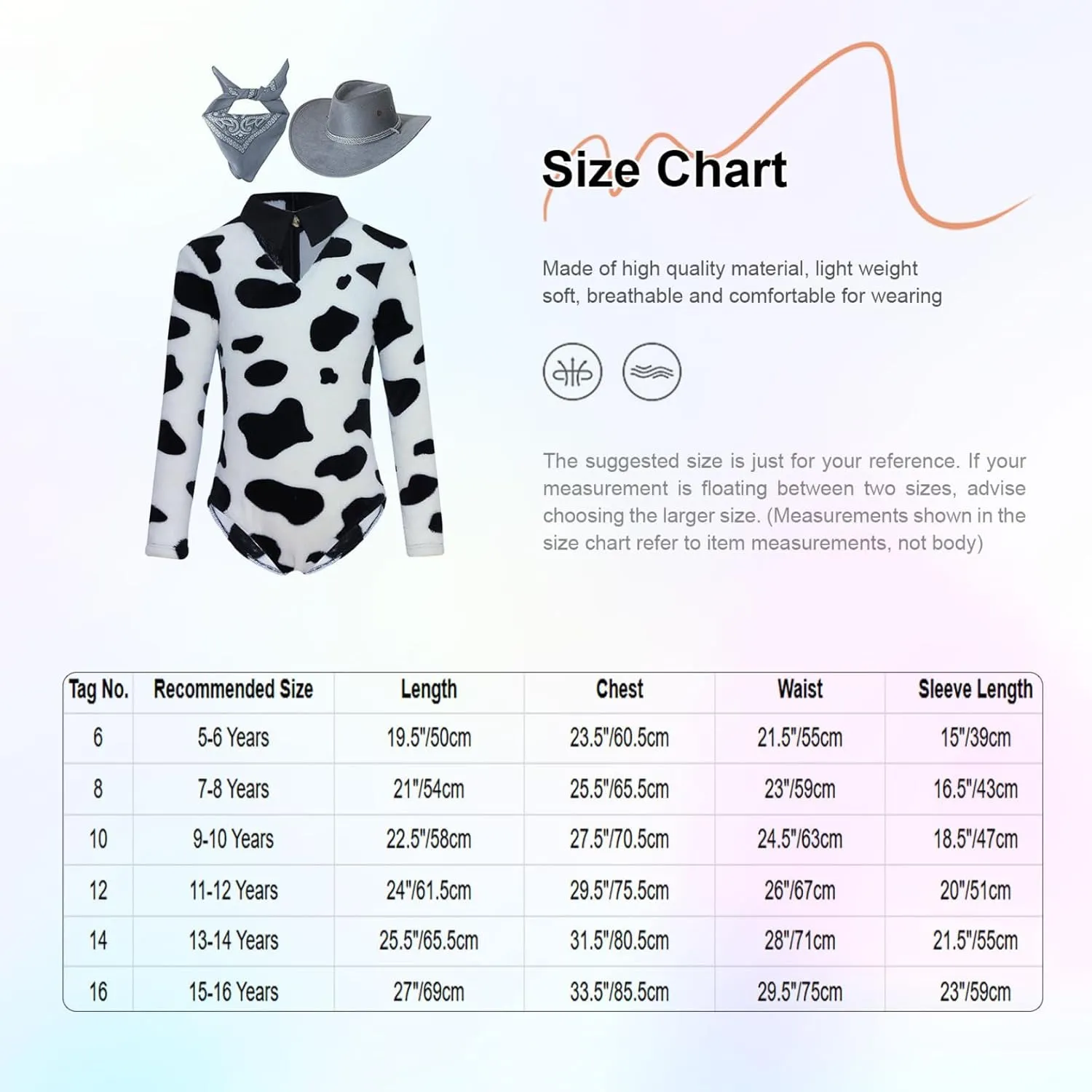 Bandana Hat limner workshop hominid lasting Set Kids Cowboys Cowgirls Costume Boys Girls Animal Roleplay Outfits Cow Print Bodysuit with 