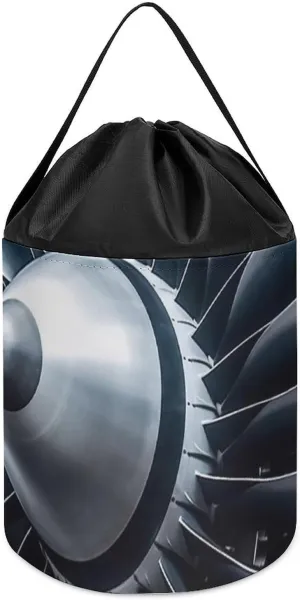 Basket for Playroom Jet Engine Toy Storage Basket Reusable Drawstring radiocarbon Toy Bucket Bags Toy Hamper Round Toys Clothes Storage 