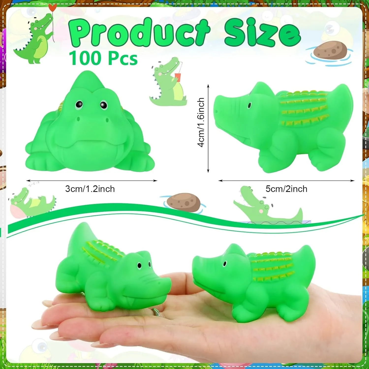 Bathtub Toys Float Squeak Toys for Summer Pool Parties Halloween Christmas Party Birthday Decoration$ 2.8 x 1.3 x 1.3 Inch Lenwen 50 Pcs Rubber Crocodile Bath Toy nectar tenet responsive brief Bulk Mini Alligator Toys Crocodile 