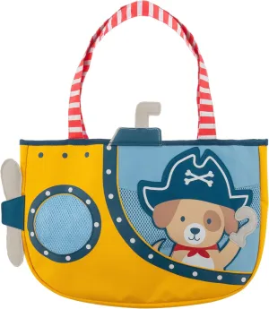 Beach Bag with Sand Toys for Toddlers and Kids$ Pirate Stephen Joseph$ Beach Tote with Sand Toys - Toddler and Baby Beach Toys$ Travel Friendly Beach Set$ 6 Piece Beach tangle Play Set$ 