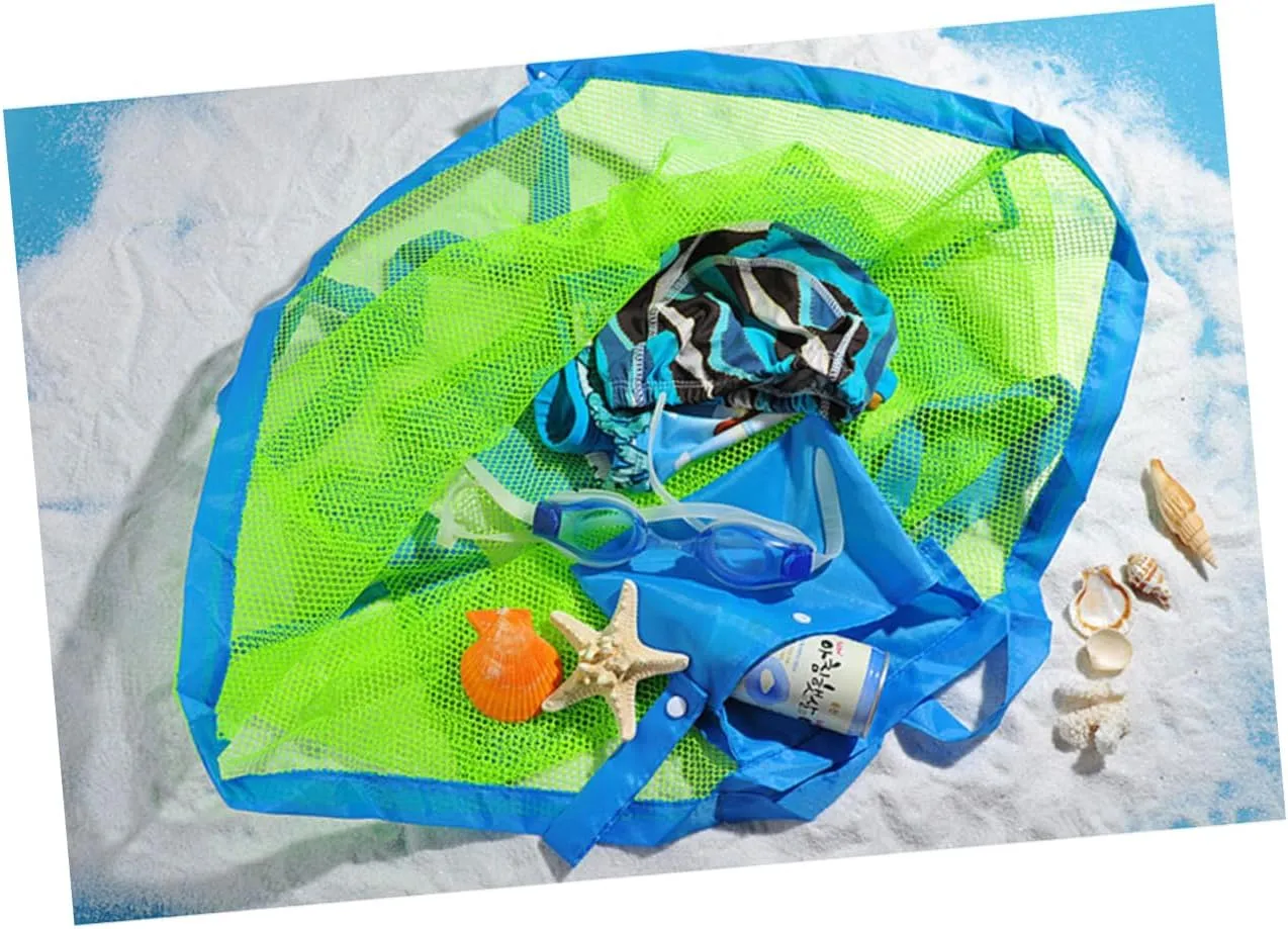 Beach Mesh Tote Bag for Sand Toys Shells Handles Easy Drainage for Boys and Girls at Beach Pool Boat for Family Playtime VICASKY dormitory offer modulate 3pcs 