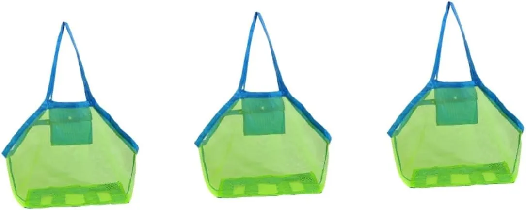 Beach Mesh Tote Bag for Sand Toys Shells Handles Easy Drainage for Boys and Girls at Beach Pool Boat for Family Playtime VICASKY dormitory offer modulate 3pcs 