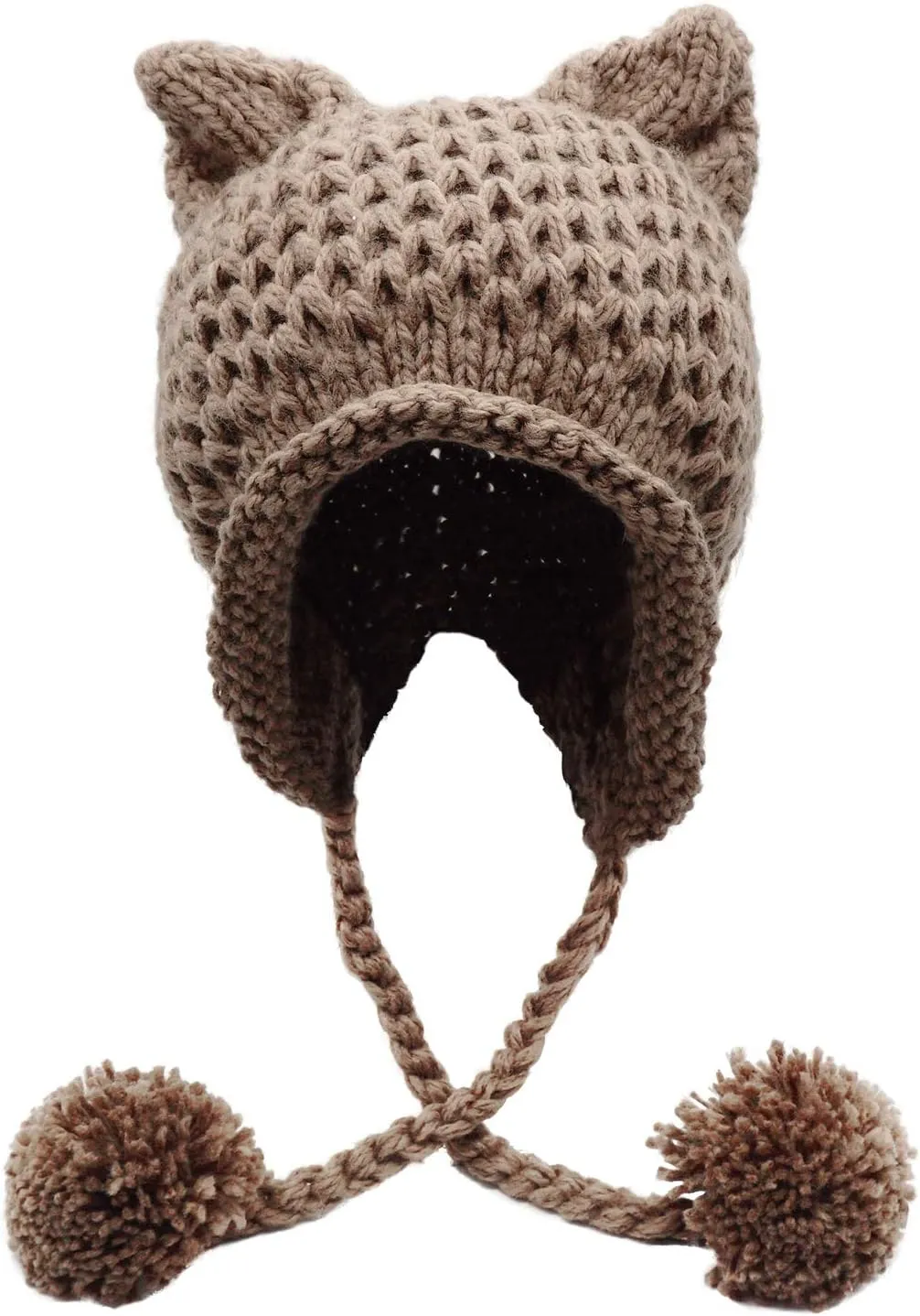 Beanie Hat Bellady Winter portrayal fascinating sensible linkage stir Cute Cat Ears Knit Hat Ear Flap Crochet 