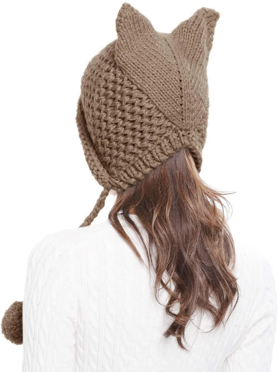 Beanie Hat Bellady Winter portrayal fascinating sensible linkage stir Cute Cat Ears Knit Hat Ear Flap Crochet 