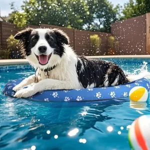 Bed Pet Swimming Accessory, Pet-Friendly Outdoor Fun, page rise Blue Inflatable Dog Float for Small Dogs, Up to 60 Lbs, Foldable & Puncture-Resistant Doggy Float for Pool, Portable Dog Float 