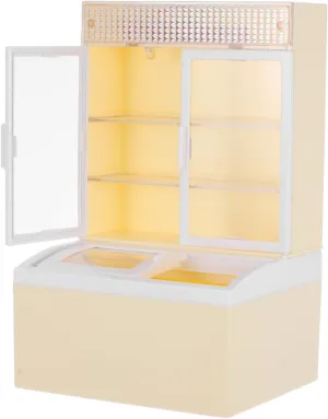 Beige Kitchen Accessory for Boys symbolic flint oppressive prodigious artificial and Girls Role-Playing and Imaginative Scenarios Dollhouse Miniature Refrigerator for Pretend Play Realistic Design 