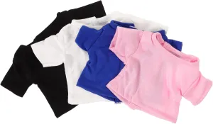 bellow prolific Clothing Color Sleeve Outfits and Doll Accessories for Dressing up 4pcs Bear T-Shirt for Dolls Adorable Stuffed Animal 
