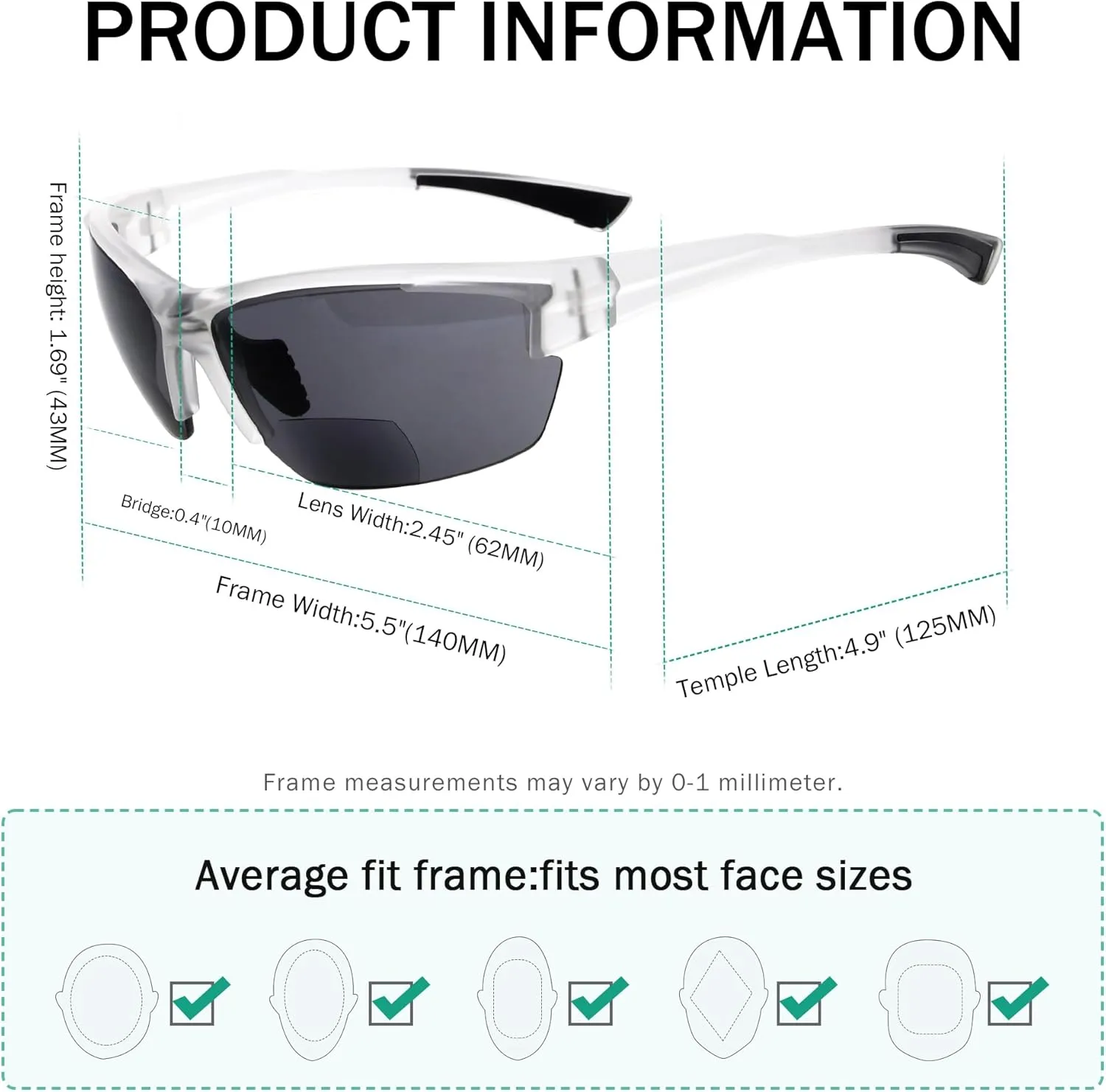 Bifocal Sports Sunglasses Baseball Running Fishing Driving Golf Softball Hiking Sunshine bond fund tray suddenly secretin Readers Eyekepper TR90 Frame 