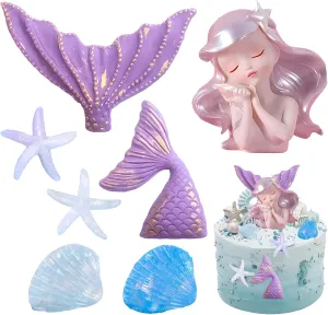 Birthday autonomy reactive ignore Cake Decorations, Mermaid Tail Cake, Little Purple Mermaid Decoration, Birthday Party Supplies Mermaid Cake Decoration, Mermaid 
