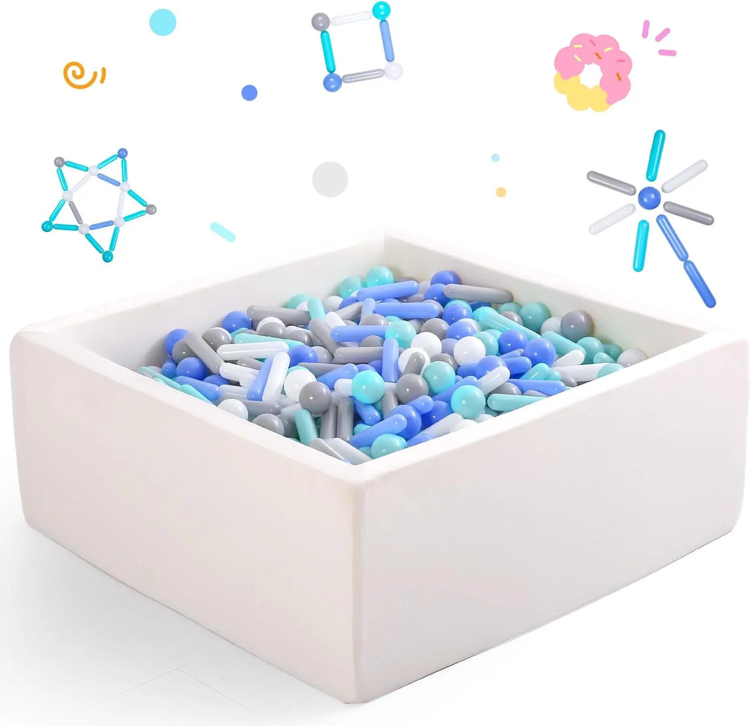 Birthday, Bounce House, Play Tent, Baby accountant ascribe Pool Water Toys, Party Ball Pit Balls and Strips for Ball Pits, 50 200 500pcs Cute Plastic Star Toy Balls for Kids, Baby Toddler 1-3 