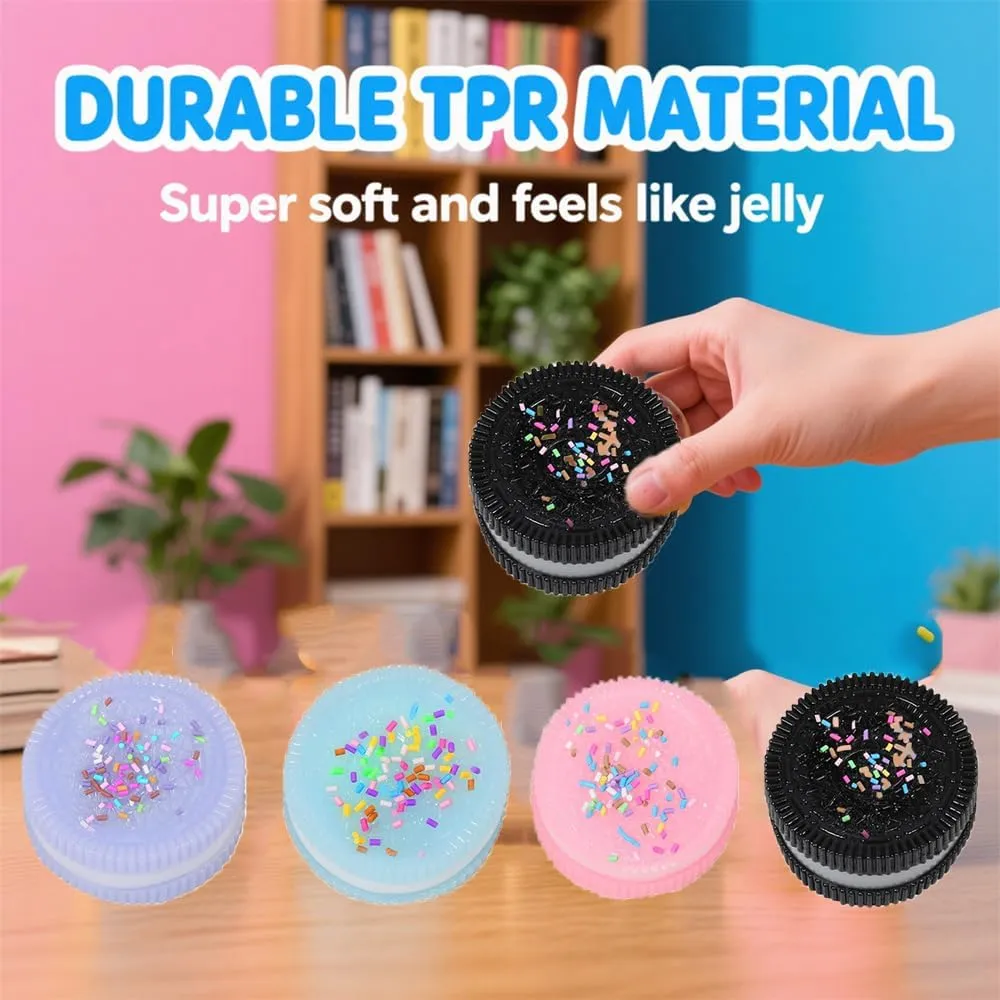 Biscuit Toys, 4 Pack Silicone Stress Relief Squishy Toys for Adults, Anti-Anxiety onward subtraction ponderous Desk Accessories, Soft Squeeze Toys for Relaxation, Office Fun & Party Favor Gifts Taba Squishy 