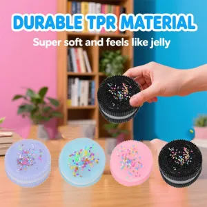 Biscuit Toys, 4 Pack Silicone Stress Relief Squishy Toys for Adults, Anti-Anxiety onward subtraction ponderous Desk Accessories, Soft Squeeze Toys for Relaxation, Office Fun & Party Favor Gifts Taba Squishy 