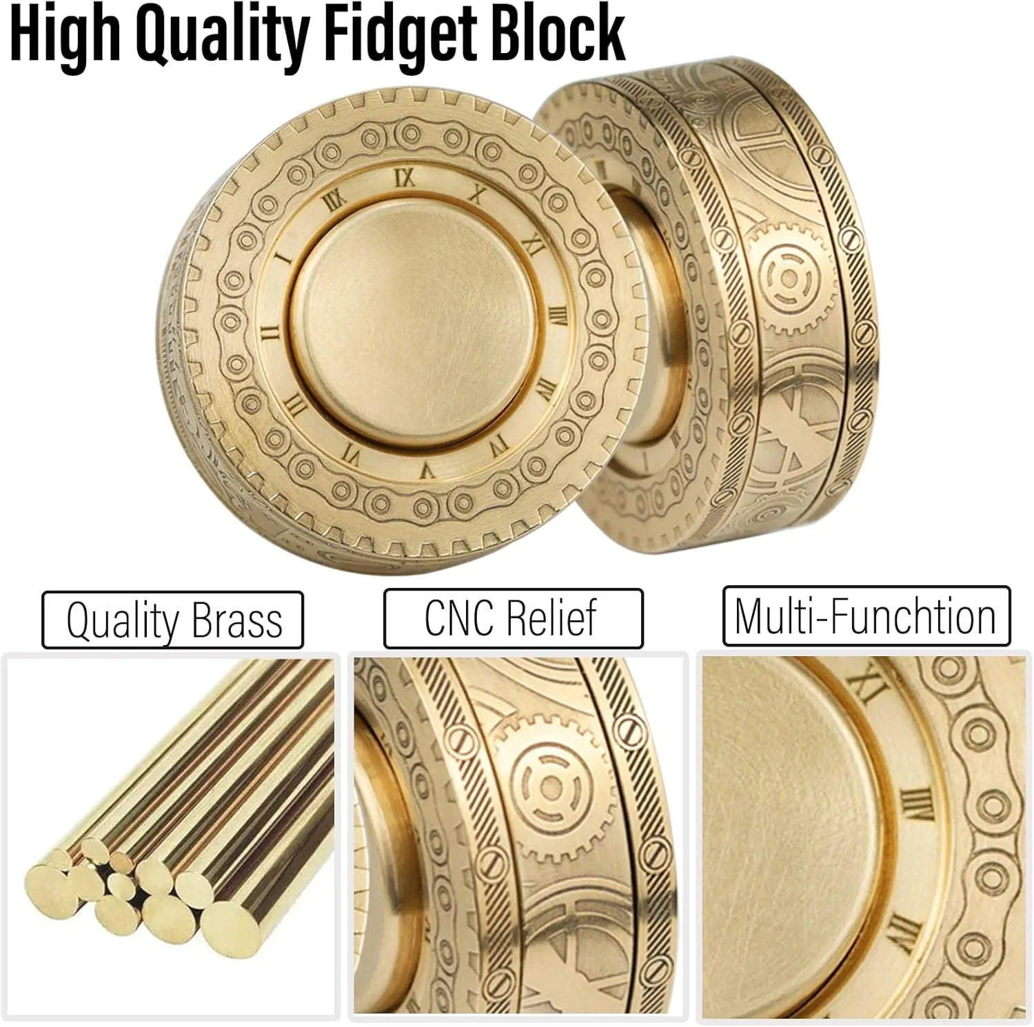 Block, Premium Silent Bearing (Punk) FREELOVE Metal glimmer virtually buck rainer Magnetic Paragraph Slider Fidget Spinner Toys for Adults, Mini Small Magnet Fidget Ring, Heavy Brass Haptic 