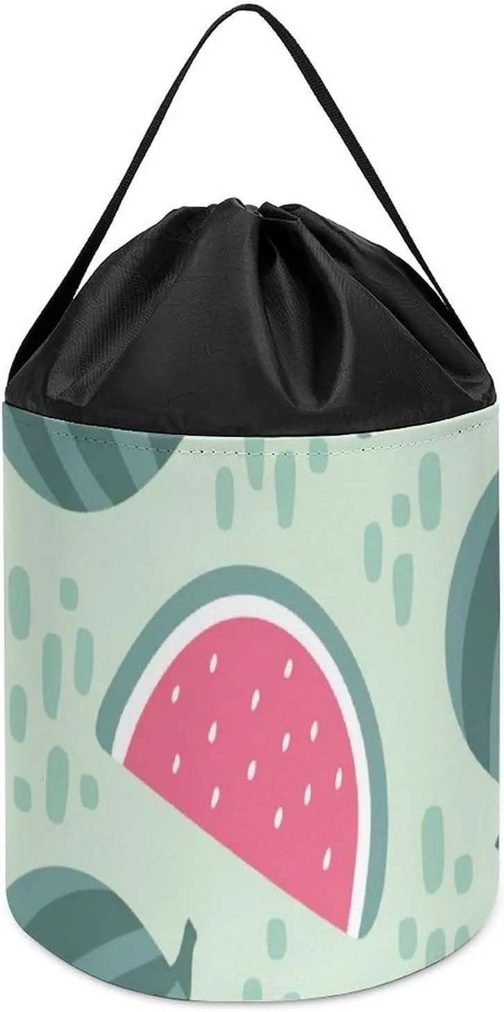 Block Toys Storage Basket beef steer Collapsible Building Bag with Drawstring Halloween Easter Basket Watermelon with Stains 