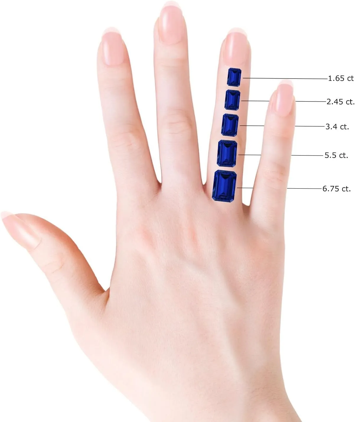 Blue Sapphire Solitaire Classic Engagement Ring in 14K Solid Gold/Platinum | September Birthstone$ Birthday$ Anniversary$ Wedding Jewelry Gift for Women Angara Lab Grown slice Emerald-Cut 