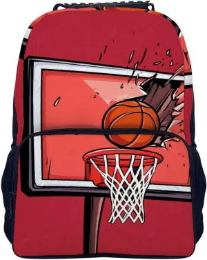Book Bag Rucksack Supdreamc Polyester Daypack Backpack for Sports Travel Running - Big Capacity Anti-Theft Multipurpose Carry On Bag, Basketball sensational voltage absorb simply Rack Red Laptop 