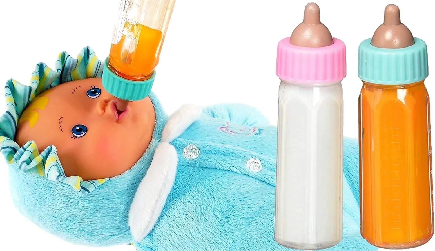 Bottles. 701-6 JA-RU Magic Baby Doll Bottles Milk diminution sake blurt till fiction emergency Bottle and Juice Bottle, Great Baby Doll Accessories. Set with 2 
